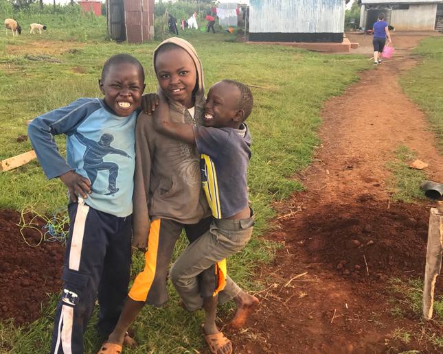 Kenyan children in their village