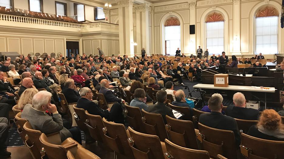 My view inside New Hampshire's State House during Organization Day, the ceremonial start to the legislative session